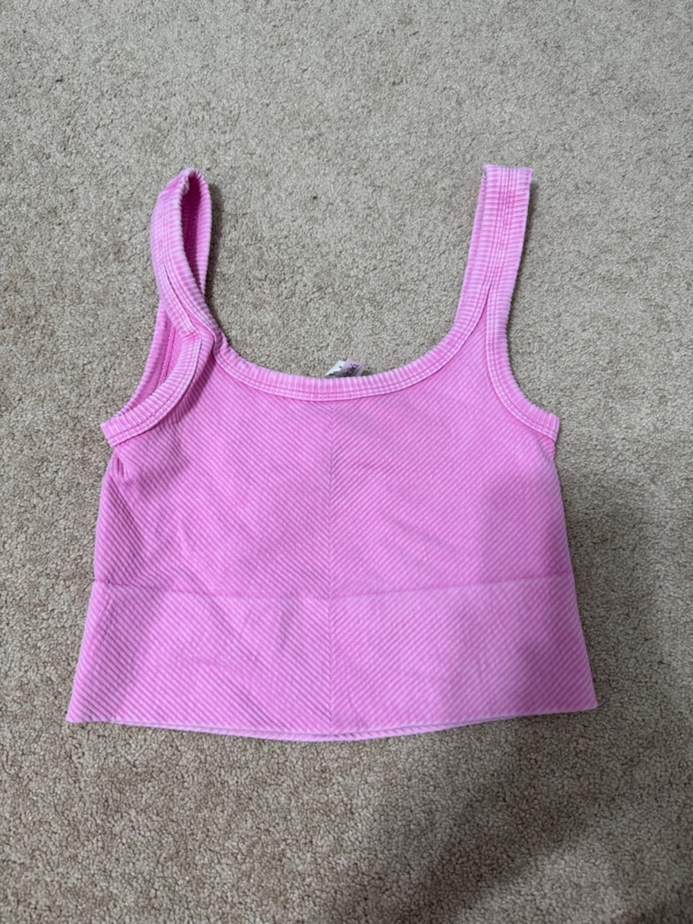 Nikibiki Pink Ribbed Cropped Tank Top - Picture 1 of 3